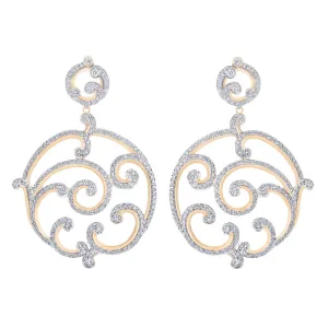 FRococo 18ct Rose Gold Pave Diamond Grand Earrings