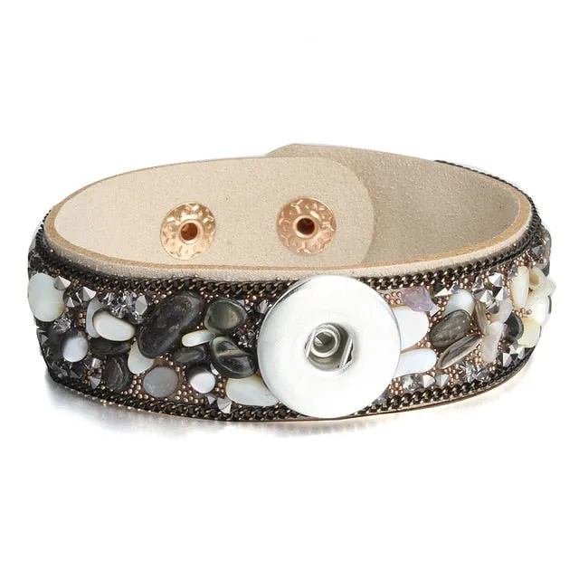 FUN Snap Button Crystal Bracelet