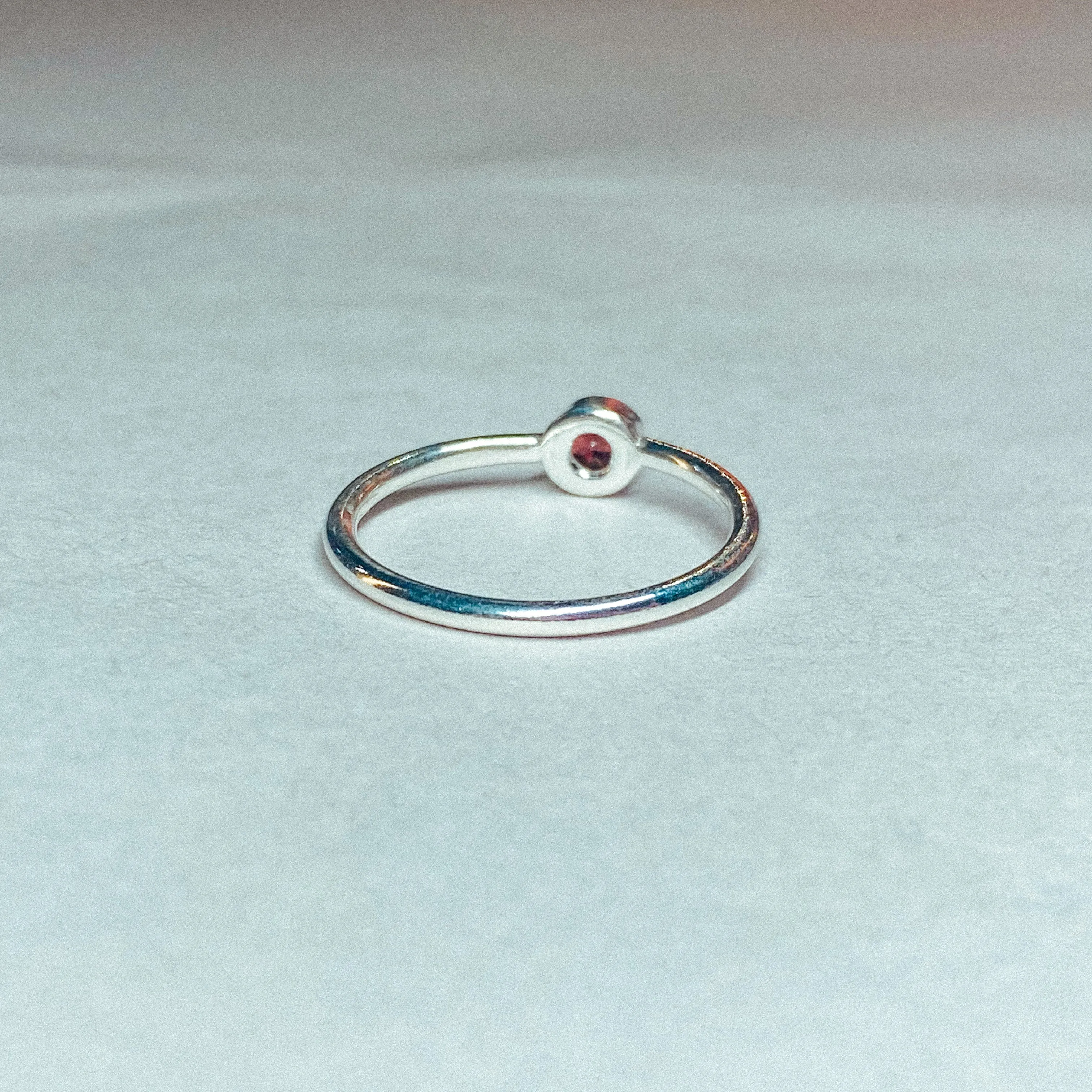 Garnet Delicate 925 Sterling Silver Ring