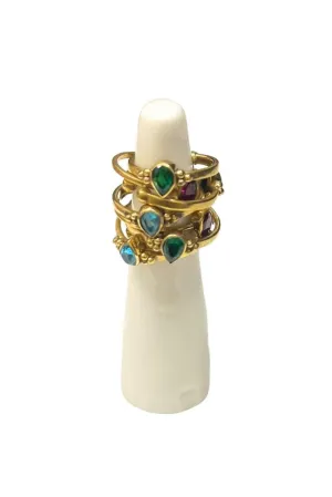 Gemstone Petite Gold Rings – Delicate Treasures from India By Origen Imports