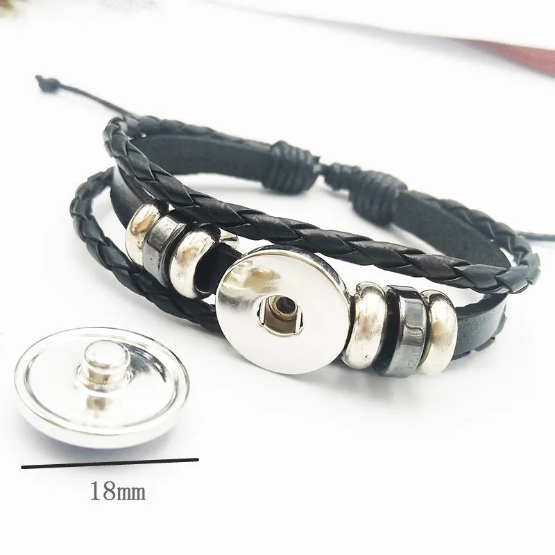 Genshin Impact Leather Bracelet Eye of God Water Wind Thunder Fire Rock Ice Element Snap Button Bracelets