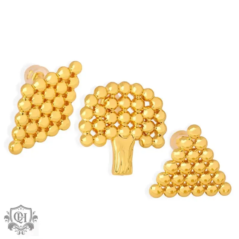 Geometric Gold Bead Earrings