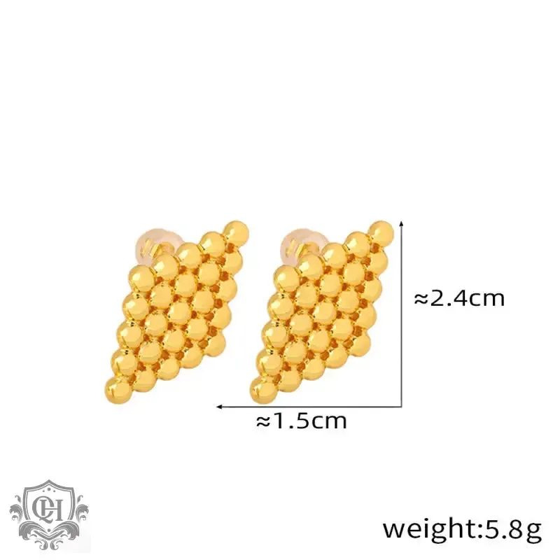 Geometric Gold Bead Earrings