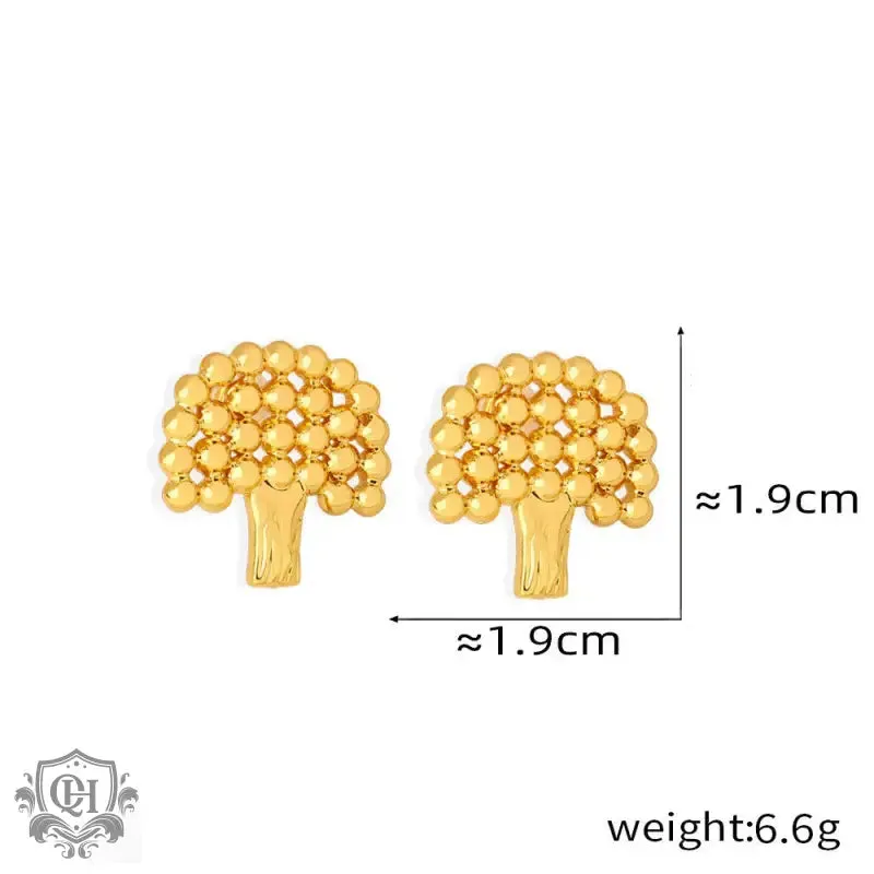 Geometric Gold Bead Earrings
