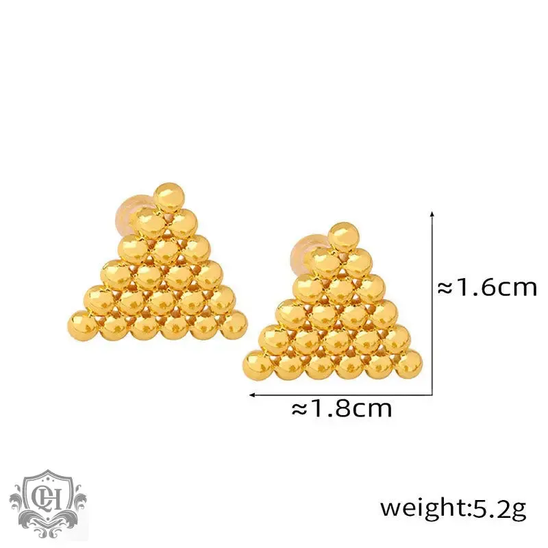 Geometric Gold Bead Earrings