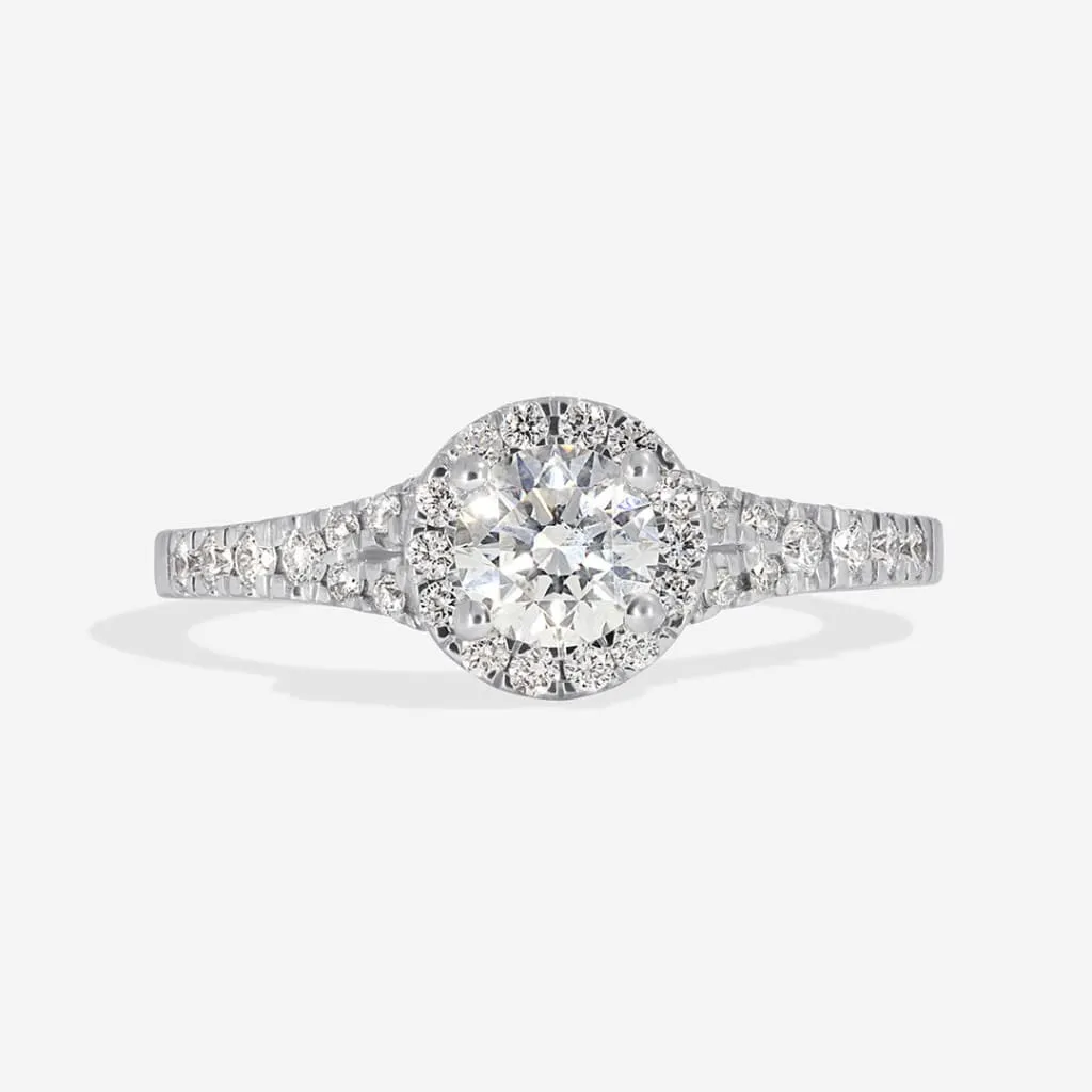 GLENBEIGH | Round Halo Diamond Set in 18ct White Gold 0.75ct