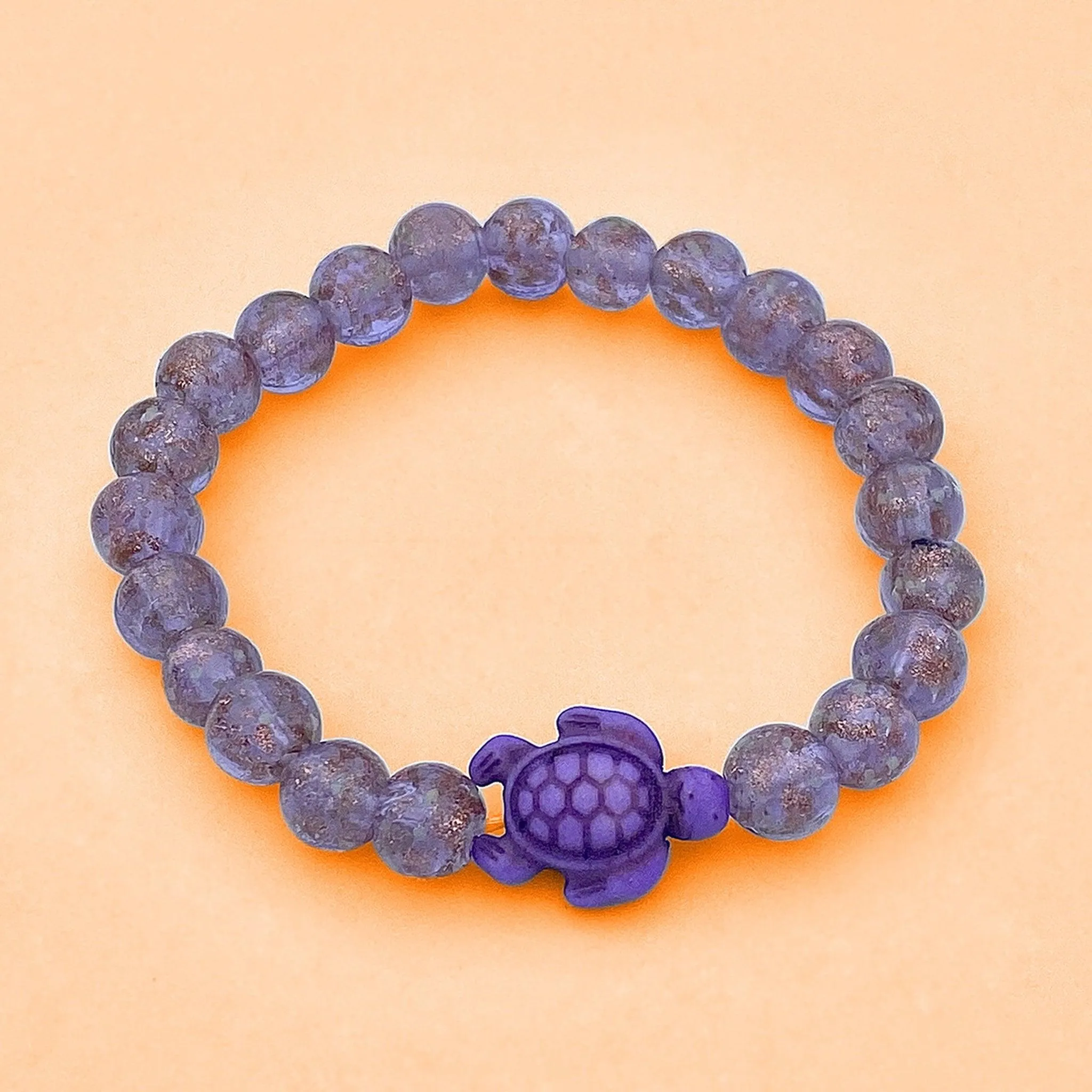 Glowing Glass Bead Sea Turtle Bracelet