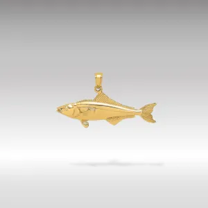 Gold 3D Polished Cobia Fish Pendant