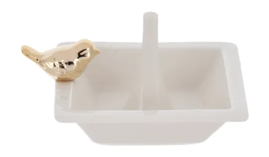 Gold Bird Ring Holder - Ceramic