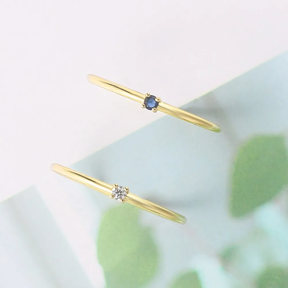 Gold Color Cubic Zirconia Wedding Engagement Dainty Eternity Bride Ring