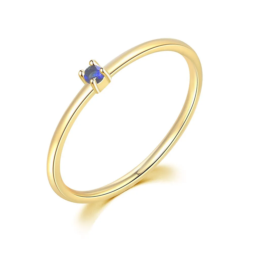Gold Color Cubic Zirconia Wedding Engagement Dainty Eternity Bride Ring