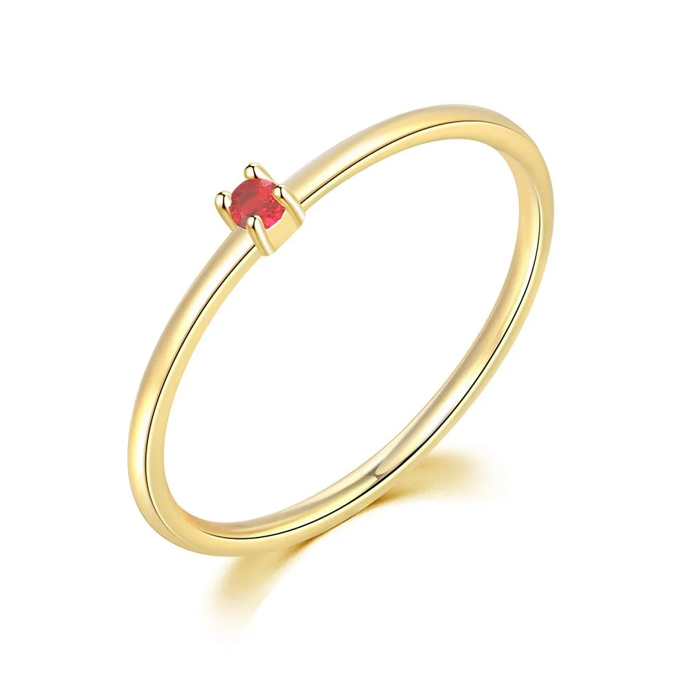 Gold Color Cubic Zirconia Wedding Engagement Dainty Eternity Bride Ring