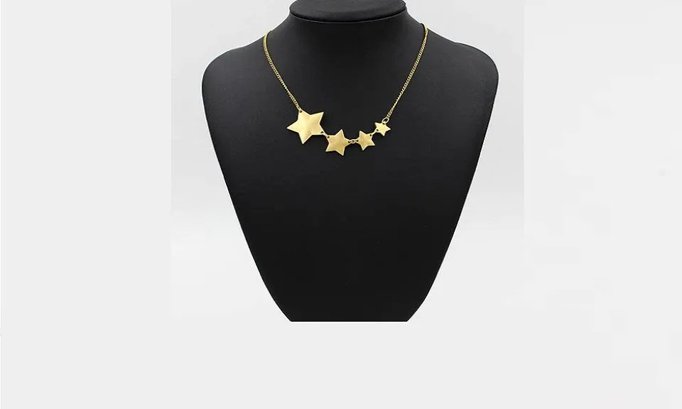 Gold Five-pointed Star Chain Pendants Necklaces