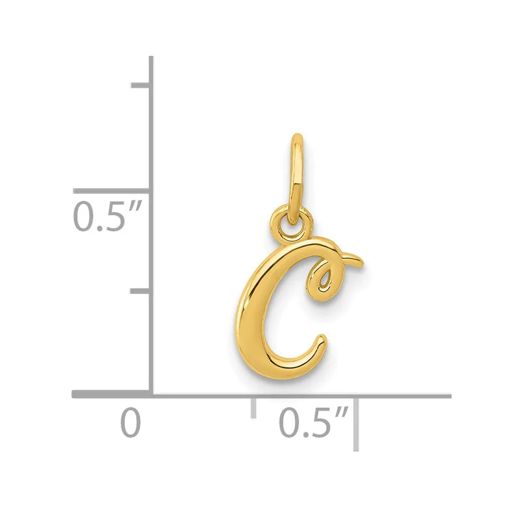 Gold Lowercase Initial "c" Pendant Model-YC1060
