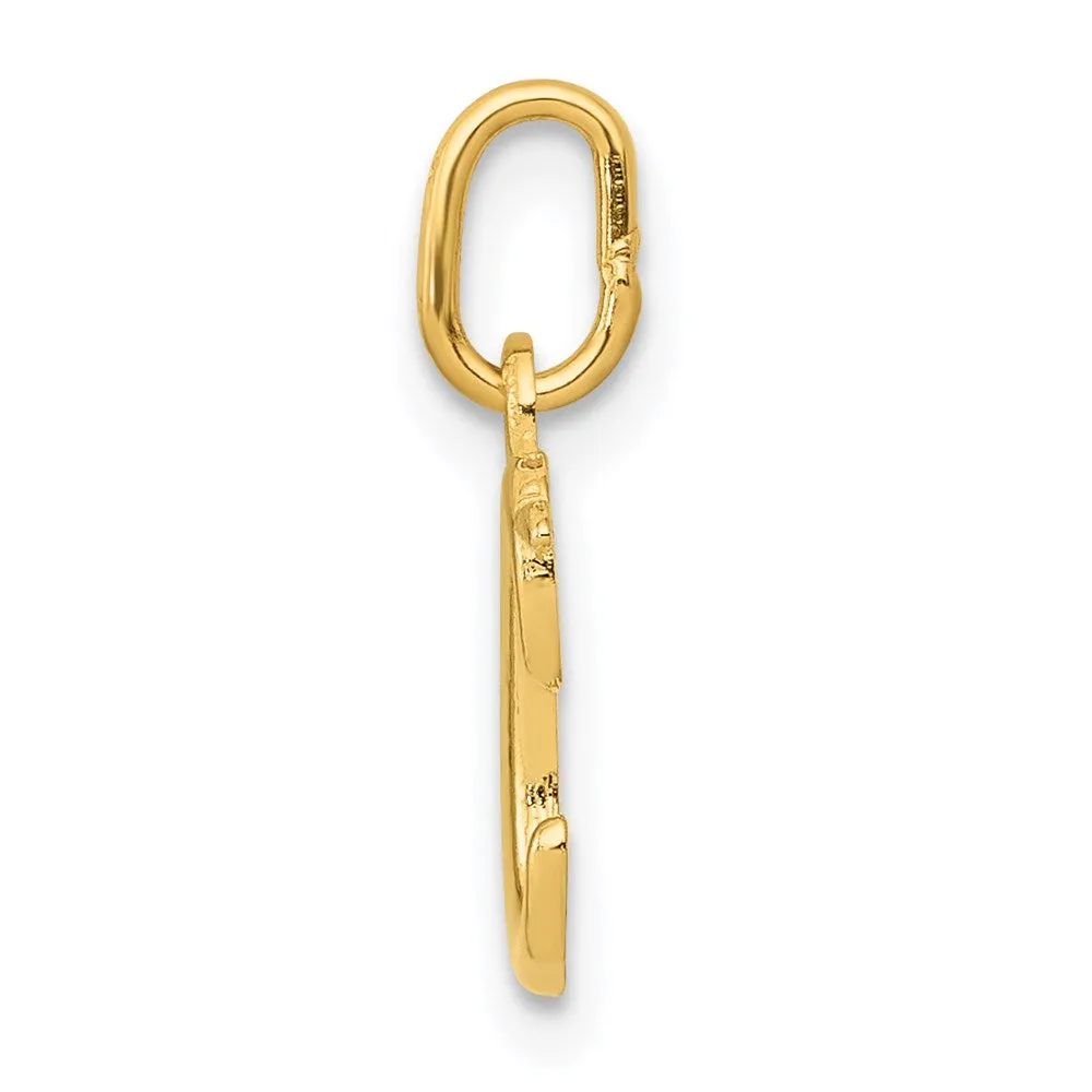 Gold Lowercase Initial "c" Pendant Model-YC1060