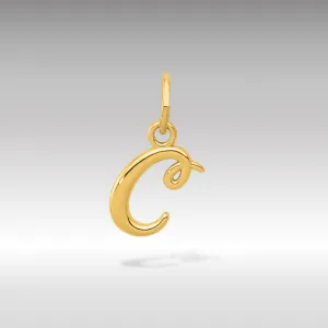 Gold Lowercase Initial "c" Pendant Model-YC1060