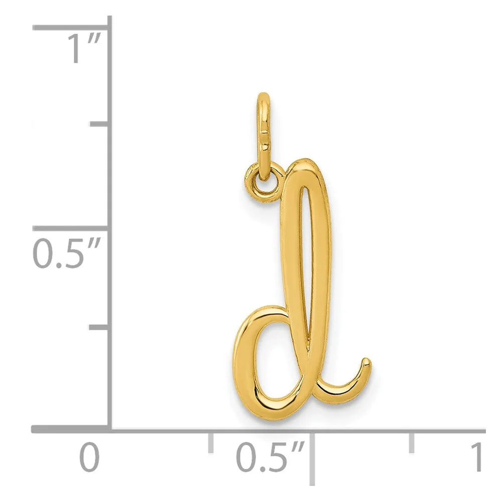Gold Lowercase Initial "d" Pendant Model-YC1060