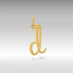 Gold Lowercase Initial "d" Pendant Model-YC1060