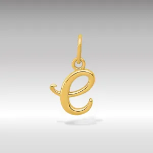 Gold Lowercase Initial "e" Pendant Model-YC1060