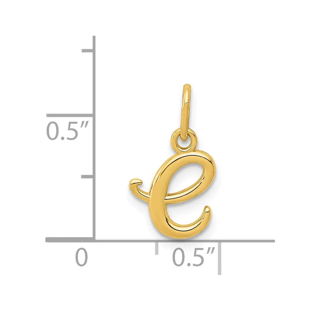 Gold Lowercase Initial "e" Pendant Model-YC1060