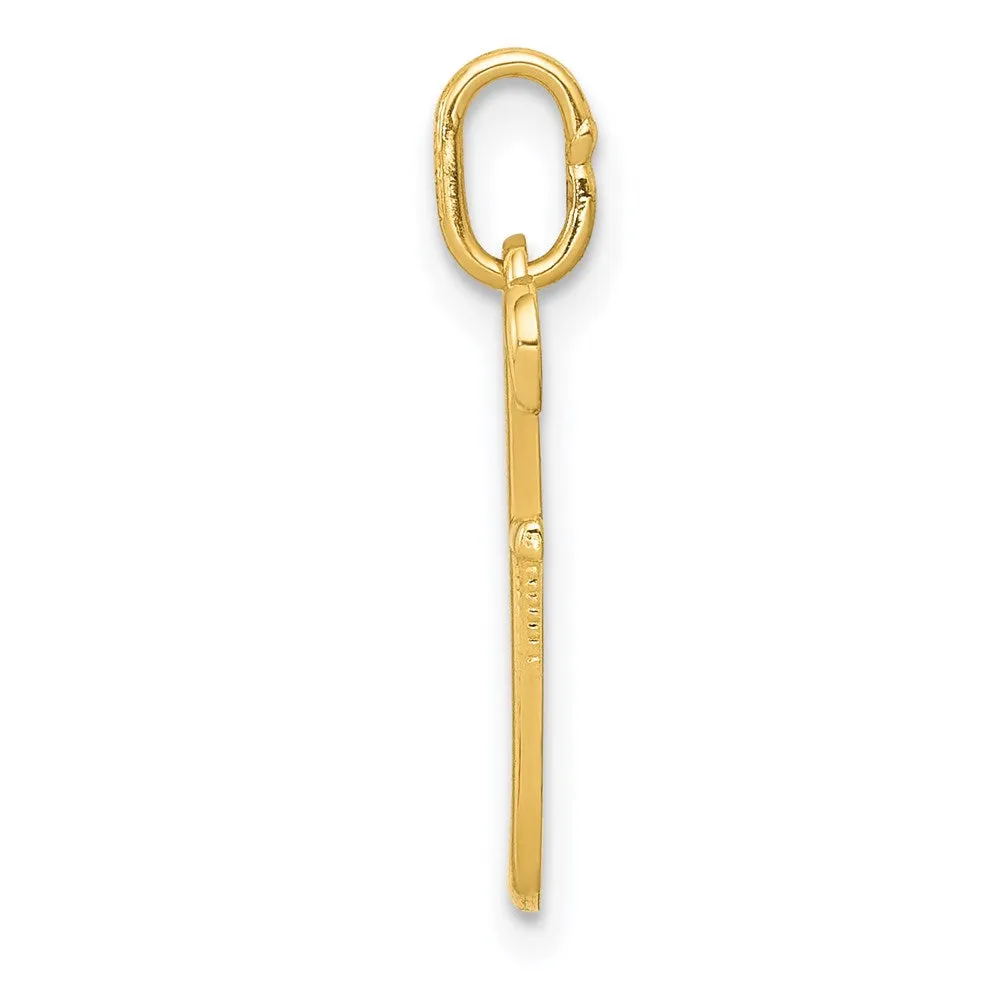 Gold Lowercase Initial "f" Pendant Model-YC1060