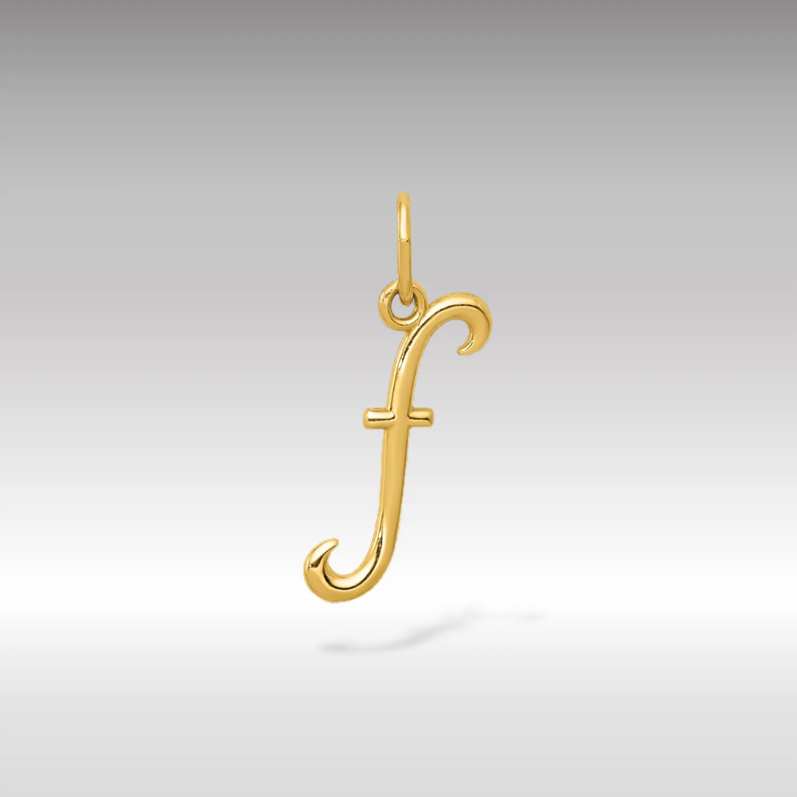 Gold Lowercase Initial "f" Pendant Model-YC1060