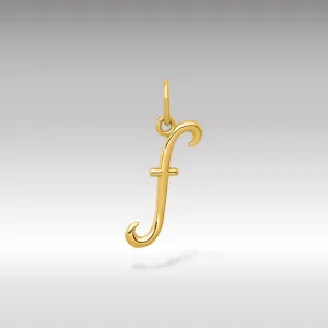 Gold Lowercase Initial "f" Pendant Model-YC1060