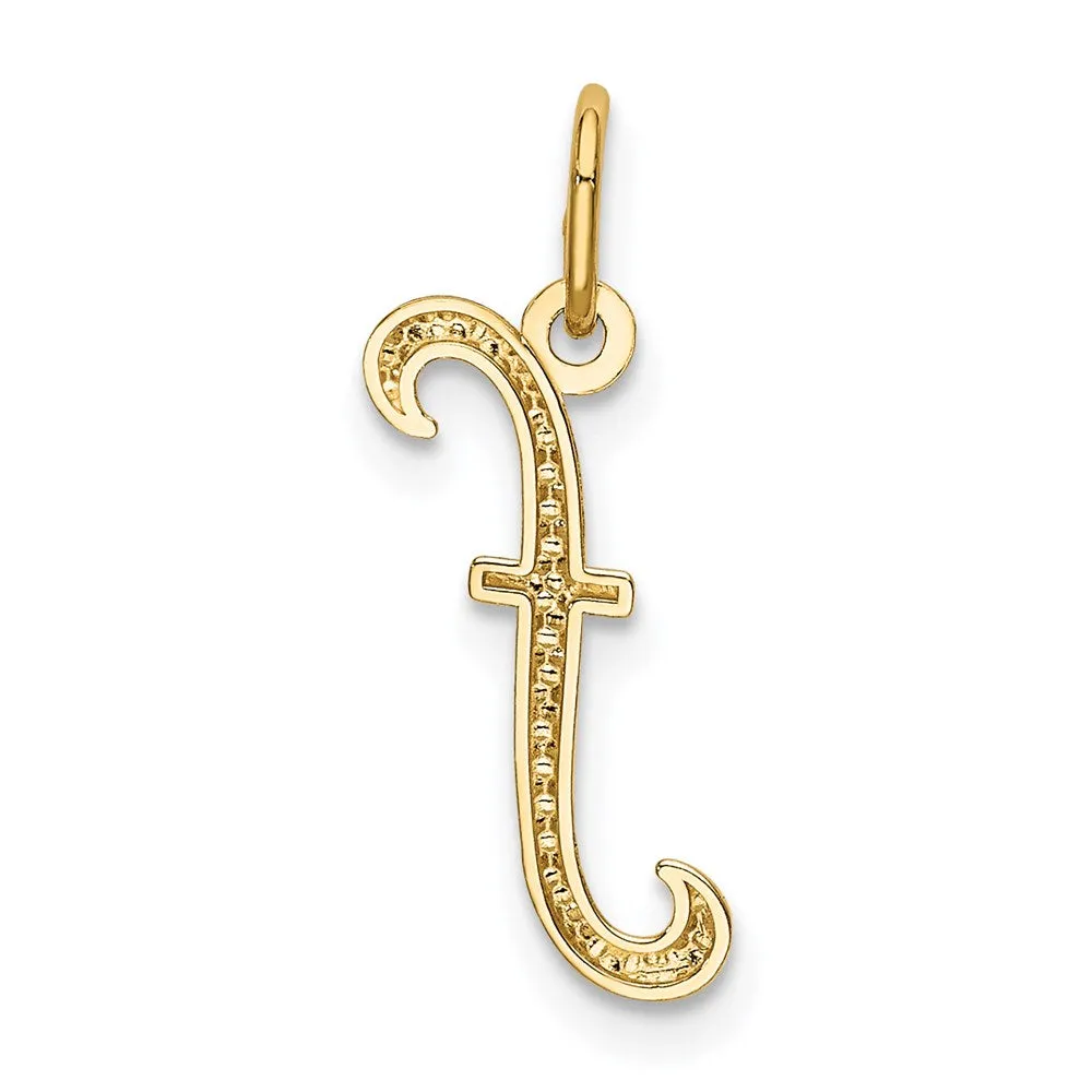 Gold Lowercase Initial "f" Pendant Model-YC1060