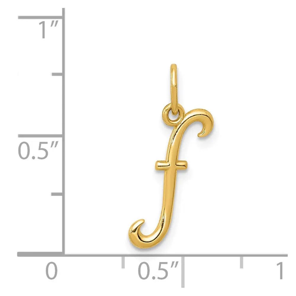 Gold Lowercase Initial "f" Pendant Model-YC1060