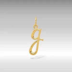 Gold Lowercase Initial "g" Pendant Model-YC1060