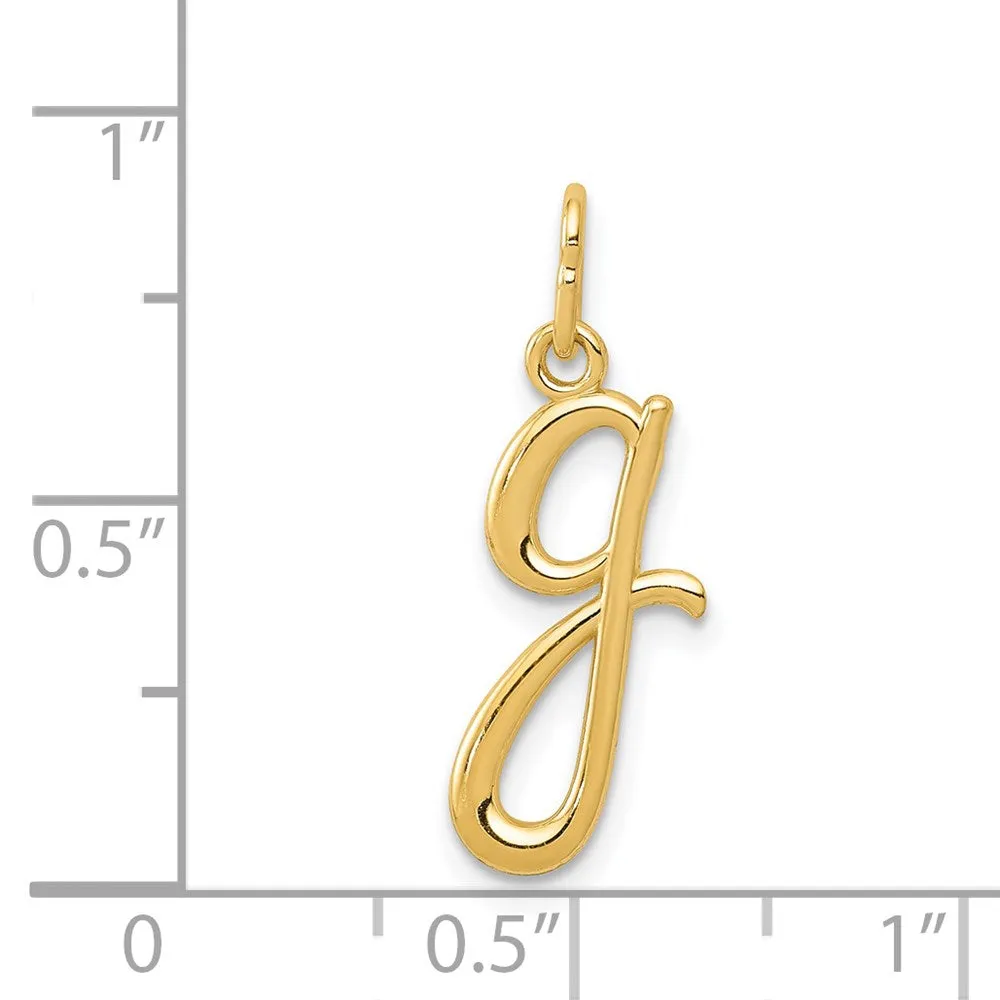 Gold Lowercase Initial "g" Pendant Model-YC1060