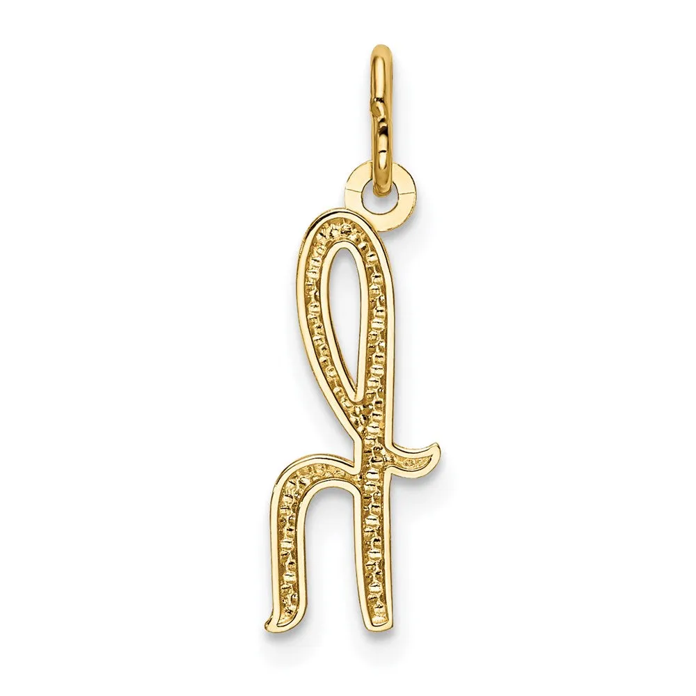 Gold Lowercase Initial "h" Pendant Model-YC1060