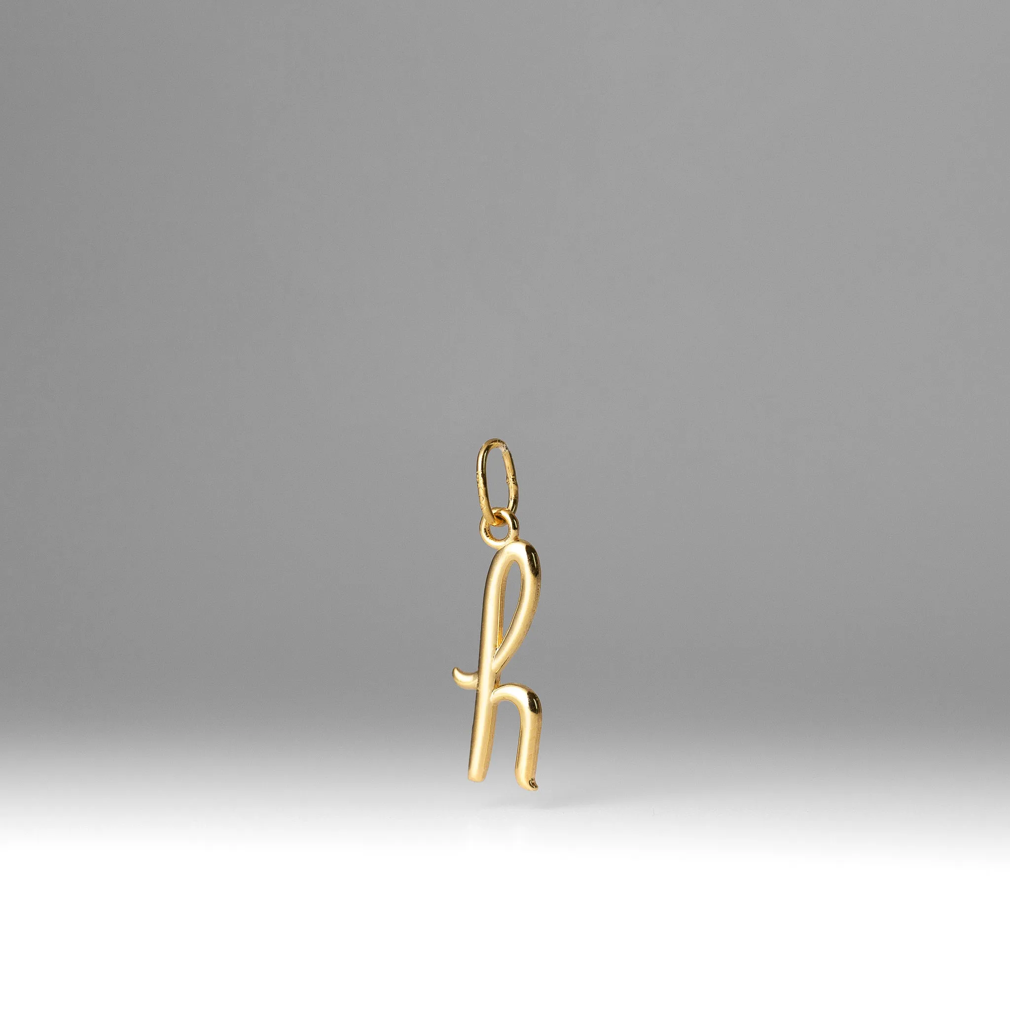 Gold Lowercase Initial "h" Pendant Model-YC1060