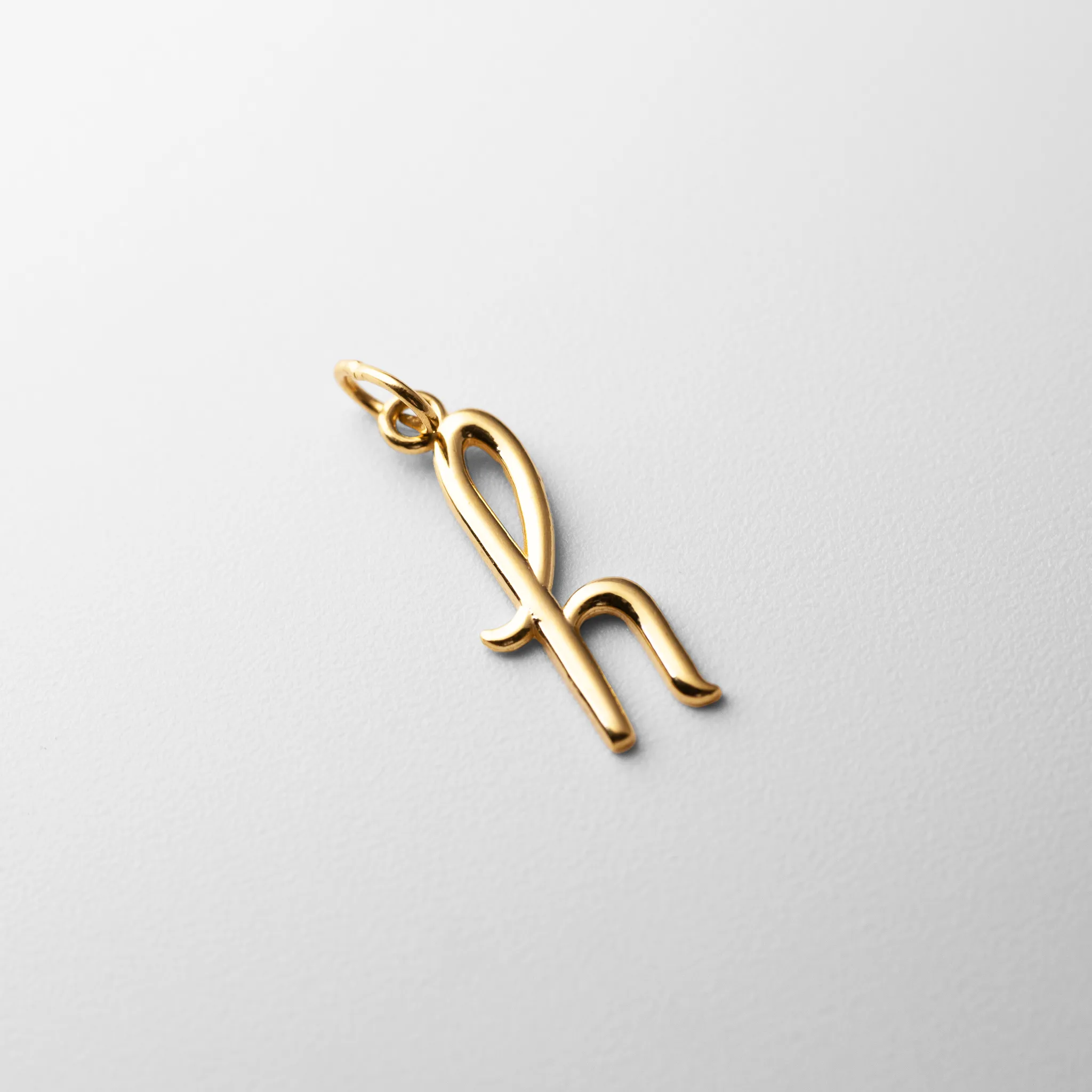 Gold Lowercase Initial "h" Pendant Model-YC1060