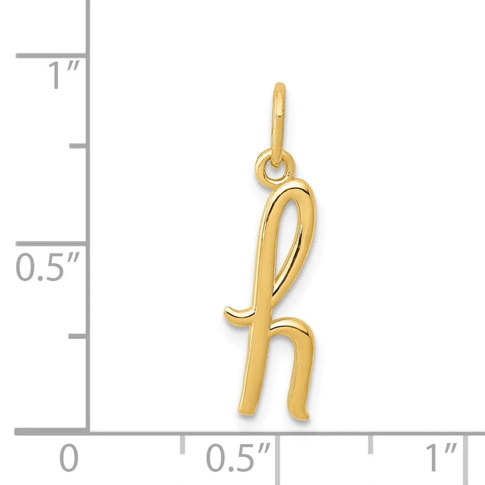 Gold Lowercase Initial "h" Pendant Model-YC1060