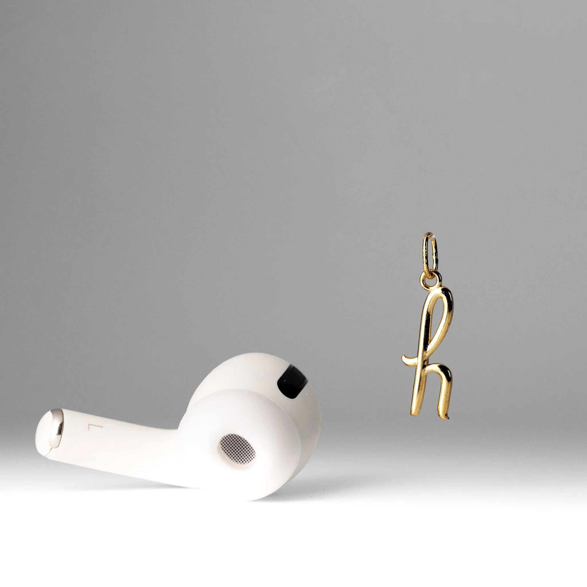 Gold Lowercase Initial "h" Pendant Model-YC1060