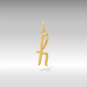 Gold Lowercase Initial "h" Pendant Model-YC1060