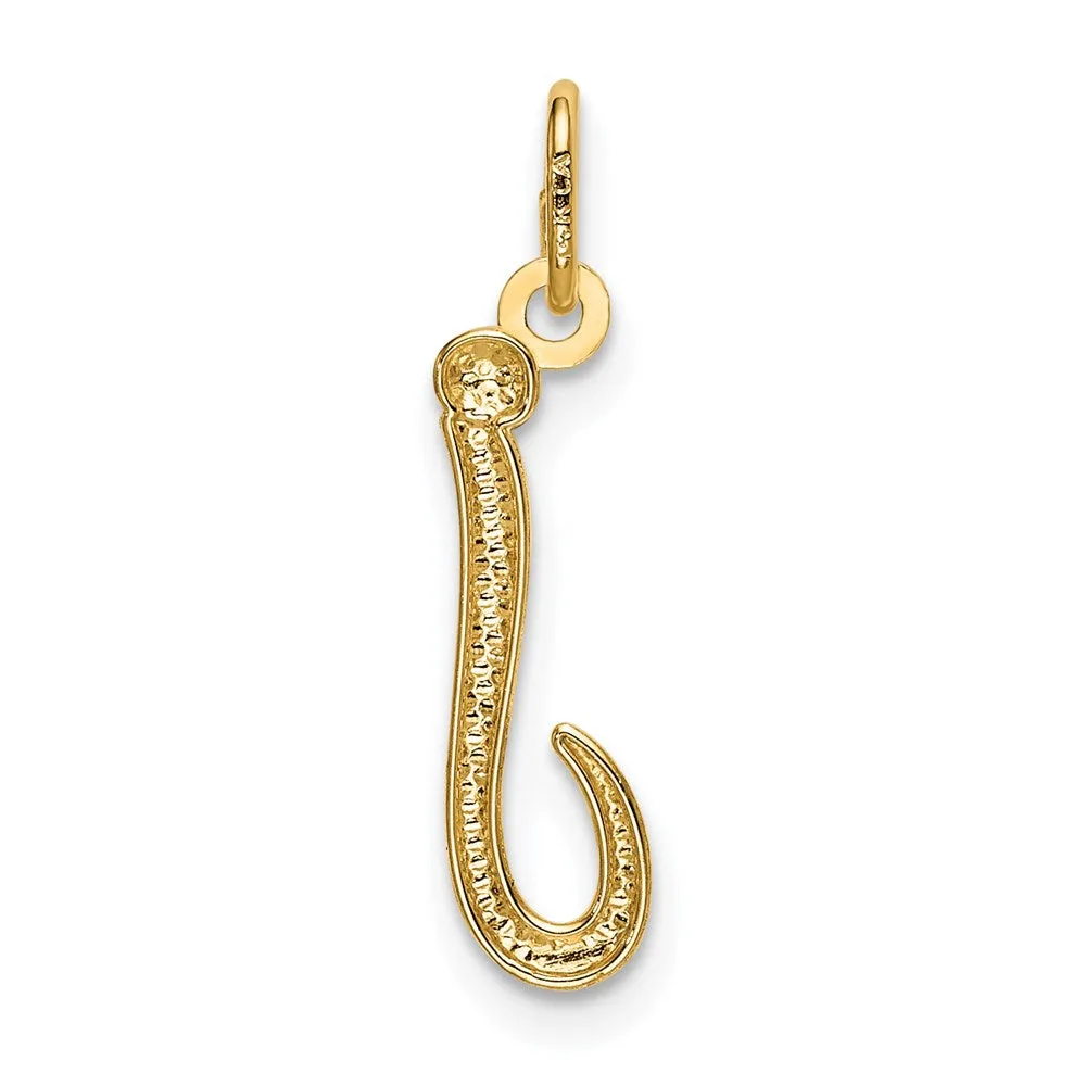 Gold Lowercase Initial "j" Pendant Model-YC1060