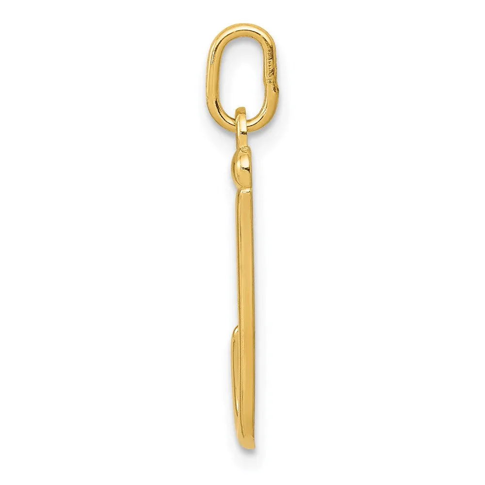 Gold Lowercase Initial "j" Pendant Model-YC1060