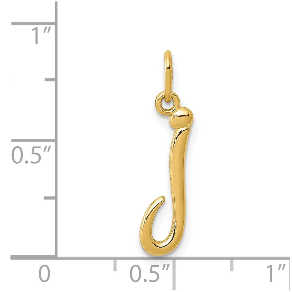 Gold Lowercase Initial "j" Pendant Model-YC1060