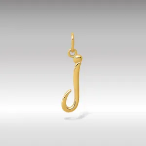 Gold Lowercase Initial "j" Pendant Model-YC1060