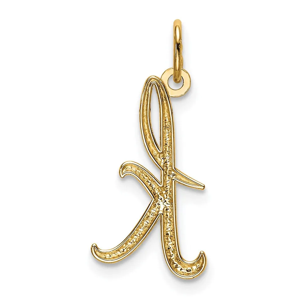Gold Lowercase Initial "k" Pendant Model-YC1060