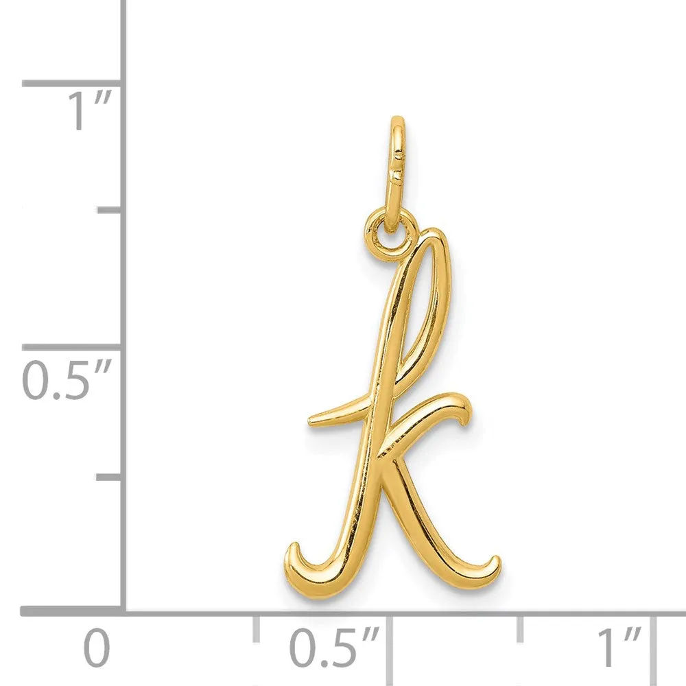 Gold Lowercase Initial "k" Pendant Model-YC1060