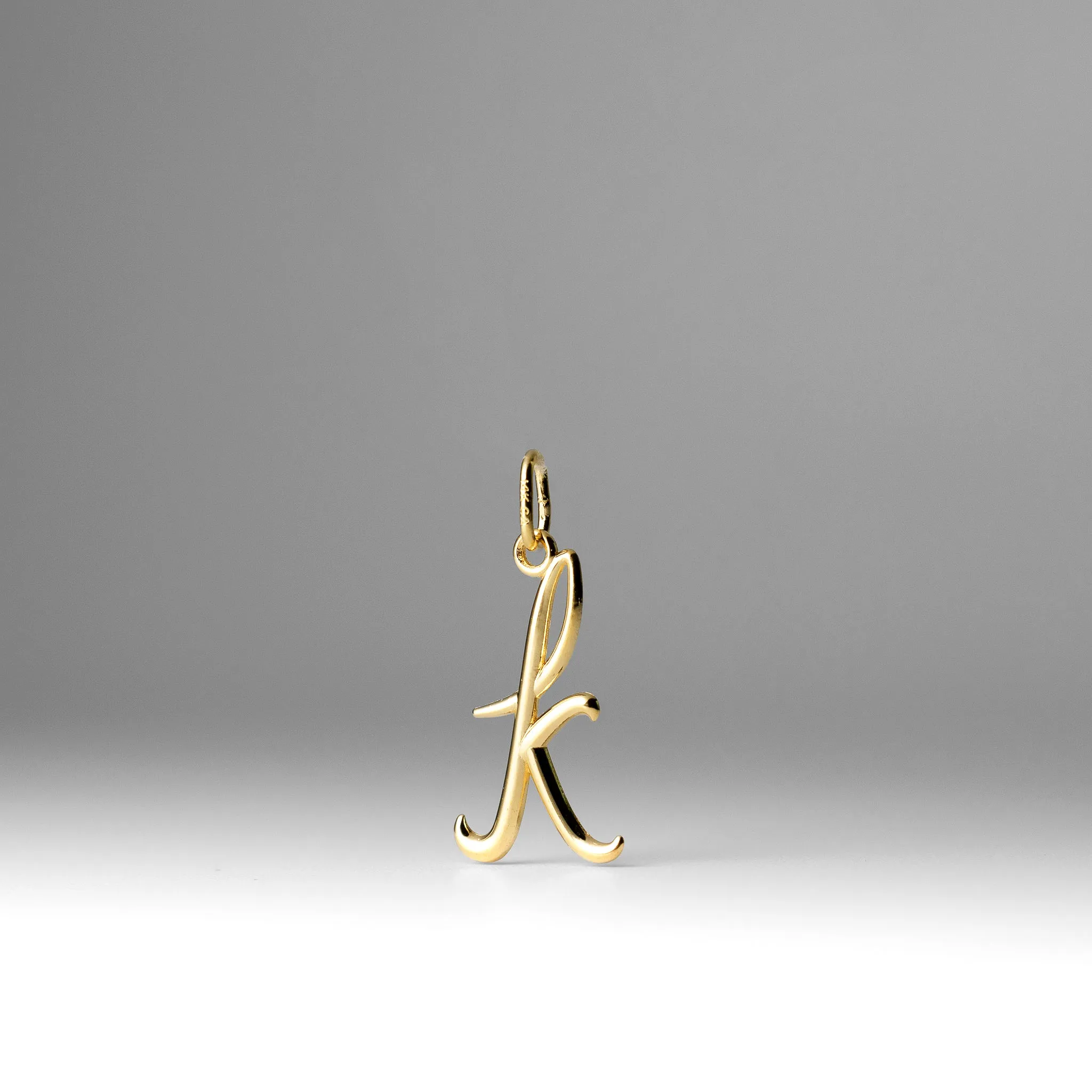 Gold Lowercase Initial "k" Pendant Model-YC1060