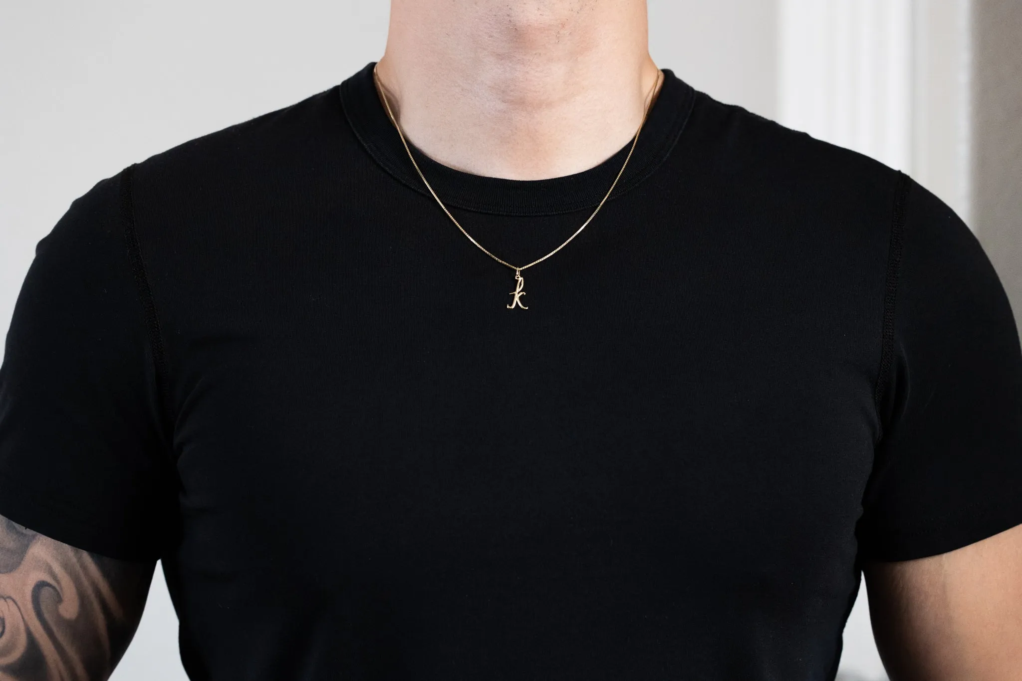 Gold Lowercase Initial "k" Pendant Model-YC1060