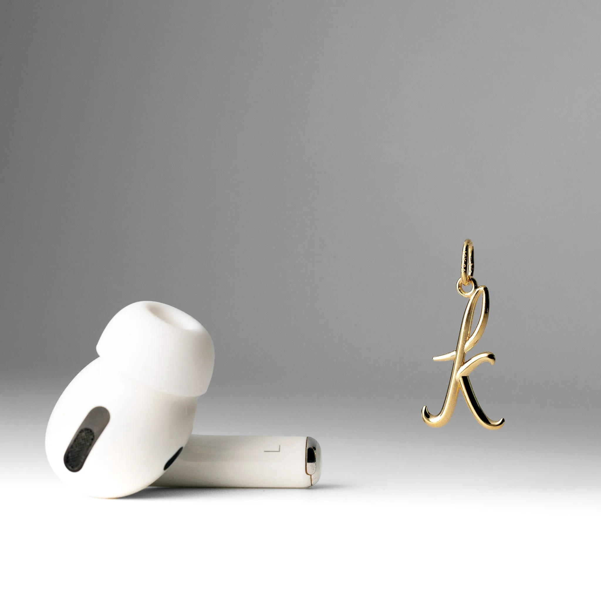 Gold Lowercase Initial "k" Pendant Model-YC1060