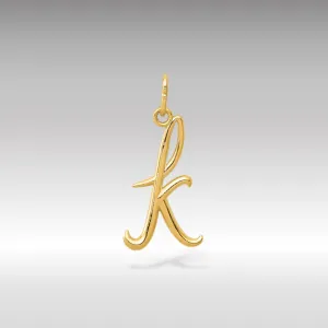 Gold Lowercase Initial "k" Pendant Model-YC1060