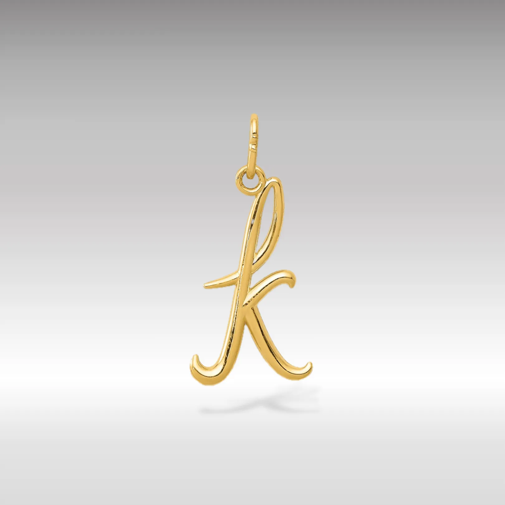 Gold Lowercase Initial "k" Pendant Model-YC1060