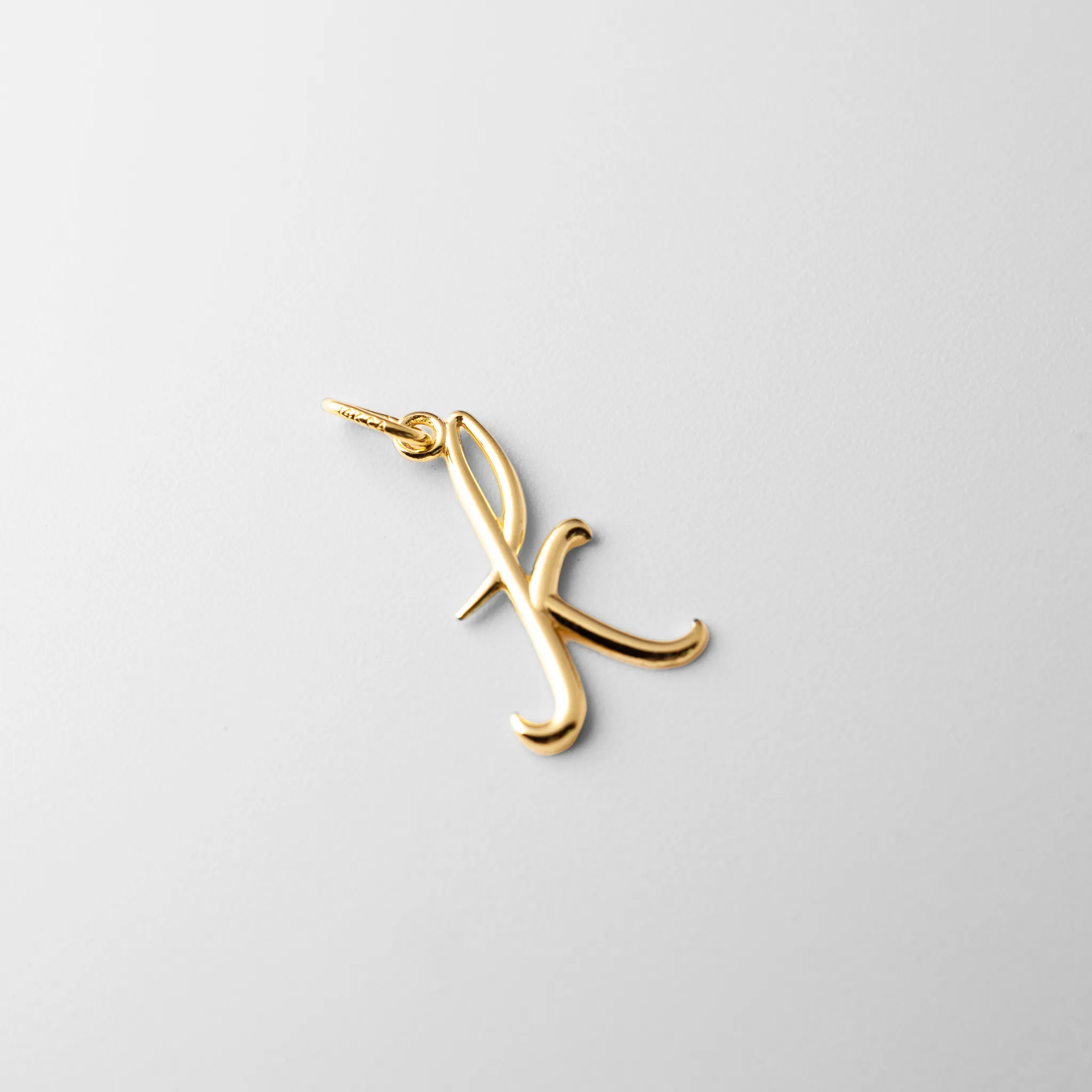 Gold Lowercase Initial "k" Pendant Model-YC1060