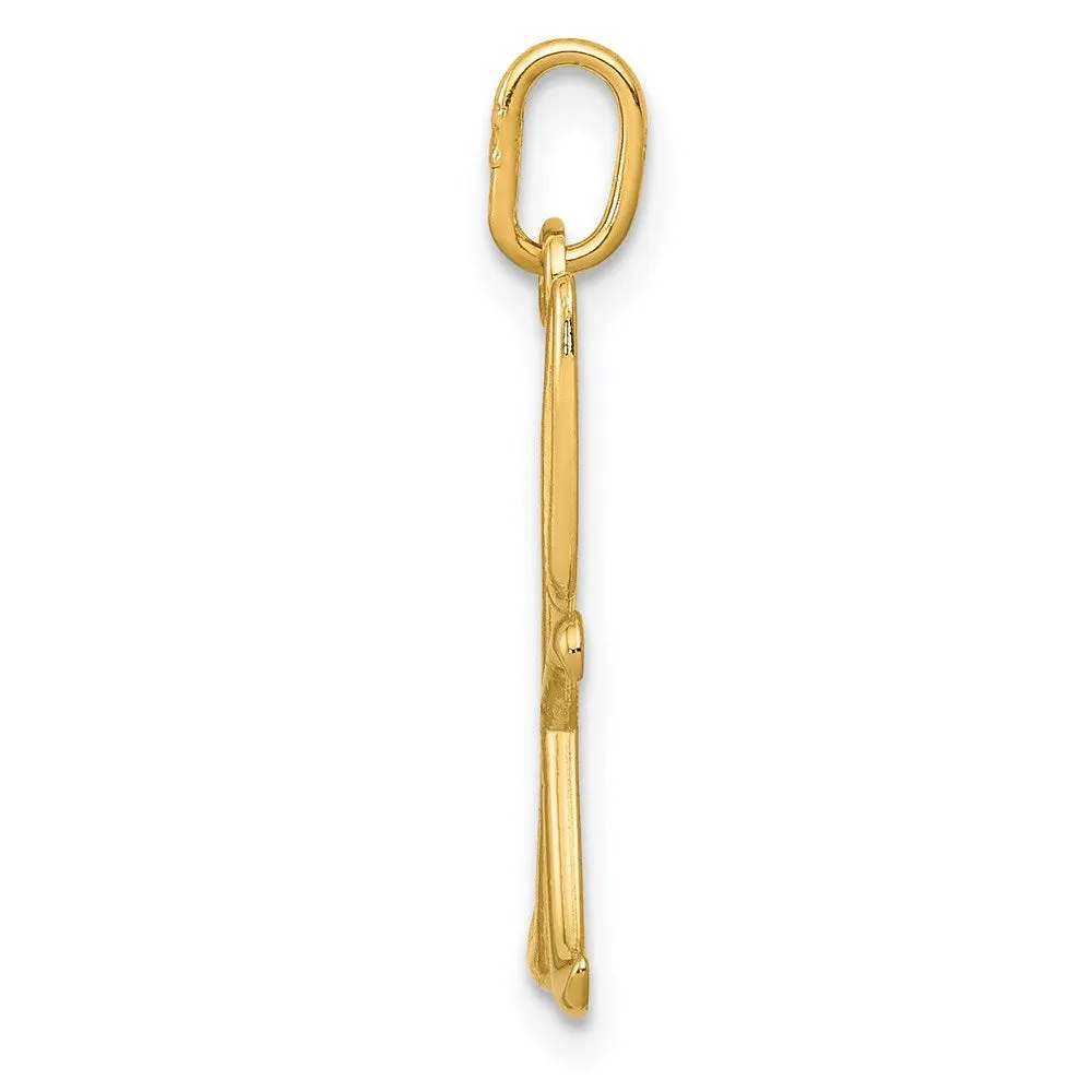 Gold Lowercase Initial "k" Pendant Model-YC1060